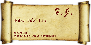 Huba Júlia névjegykártya