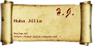 Huba Júlia névjegykártya